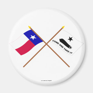 Crossed Texas and Gonzales Flags Magnet