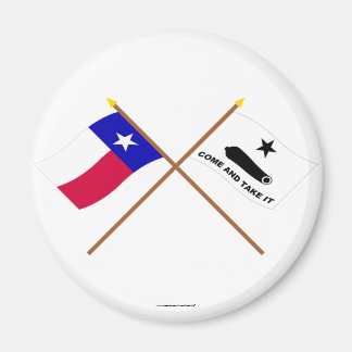 Crossed Texas and Gonzales Flags Magnet