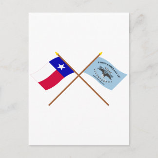 Crossed Texas and New Orleans Greys Flags Postcard