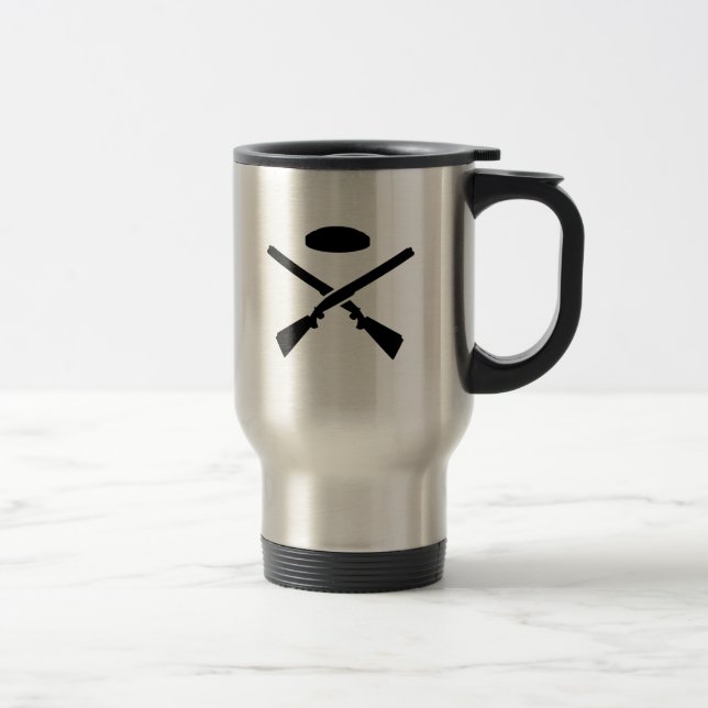 Crossed trap shooting shotguns travel mug (Right)