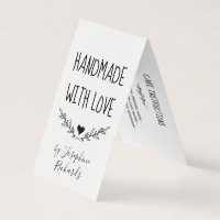 Crossed Twigs & Heart Handmade Hang Tag