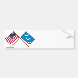 Crossed US and South Carolina Militia Flags Bumper Sticker
