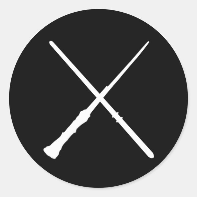 Crossed Wands Classic Round Sticker (Front)