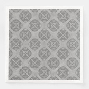 Crosses and Circles Grey Geometric Pattern Napkin