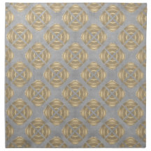 Crosses and Circles Grey Gold Geometric Pattern
