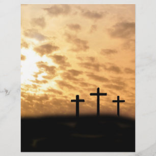 Crosses and Sunset Easter Flyer, Customisable Flyer