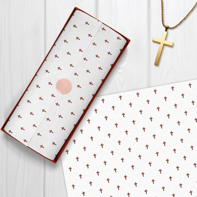 Crosses - Dark Red Tissue Paper (Crosses - Dark Red Tissue Paper)