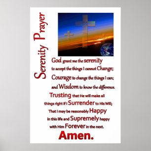 crosses floating in space The Serenity Prayer Poster