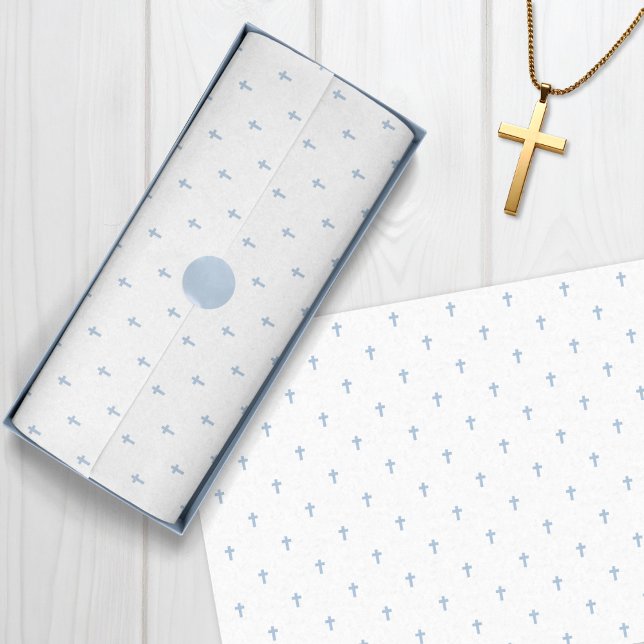 Crosses - Light Blue Tissue Paper (Crosses - Light Blue Tissue Paper)