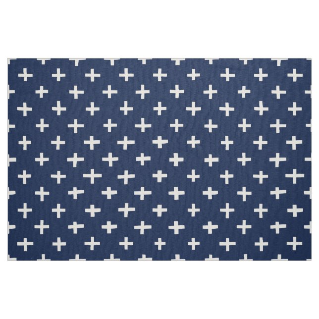 Crosses Pattern - Indigo Fabric (Fat Quarter)