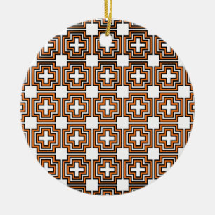 Crosses & Squares Orange - Ornament