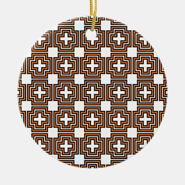 Crosses & Squares Orange - Ornament (Front)