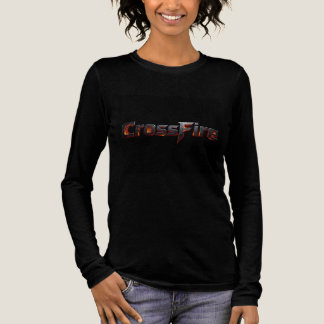 CrossFire Fiery Metallic Gaming Typography Long S Tri-Blend Shirt