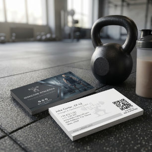 CrossFit Coach Business   Modern metallic steel Card