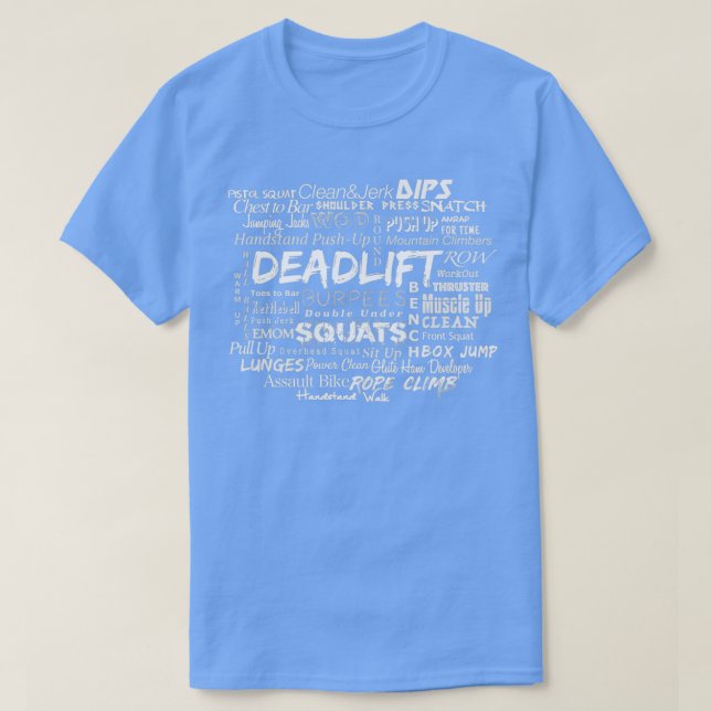 Crossfit Deadlift Squats Burpees White Edition  T-Shirt (Design Front)