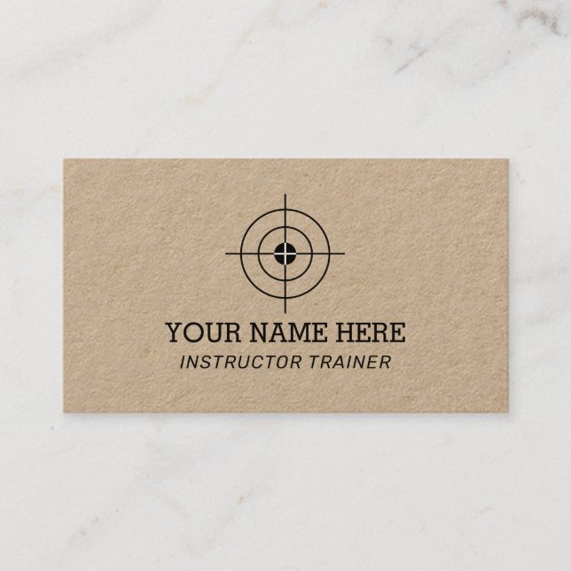 Crosshair Target instructor business card template (Front)