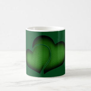 Crosshatch Green Duo Hearts Coffee Mug