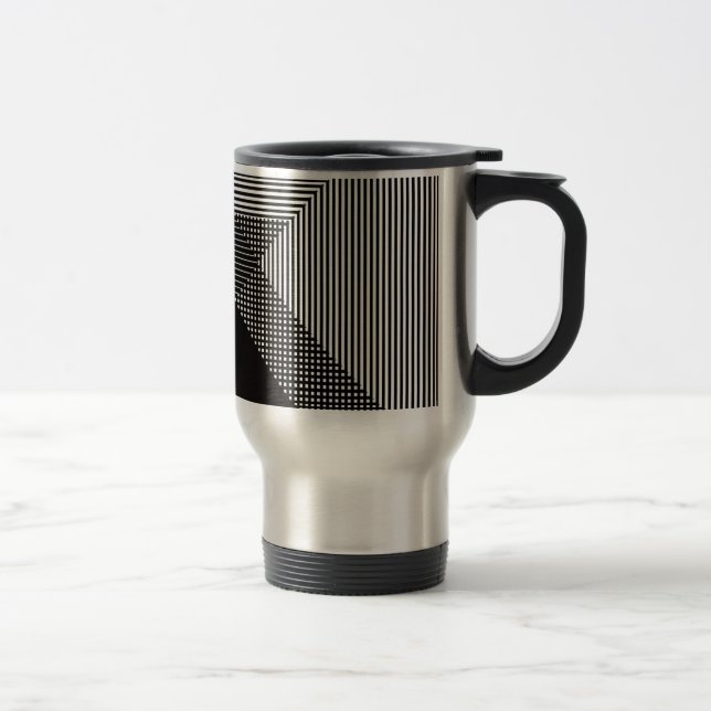 Crosshatch Op Art Travel Mug (Right)