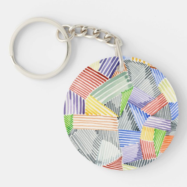 Crosshatch Quilt I Key Ring (Front)