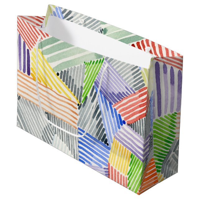 Crosshatch Quilt I Large Gift Bag (Front Angled)