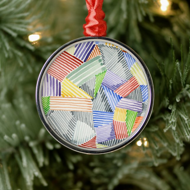 Crosshatch Quilt I Metal Tree Decoration (Tree)