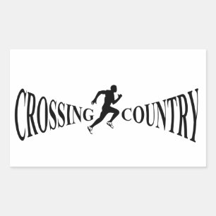 Crossing country rectangular sticker
