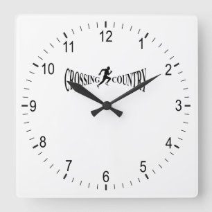 Crossing country square wall clock