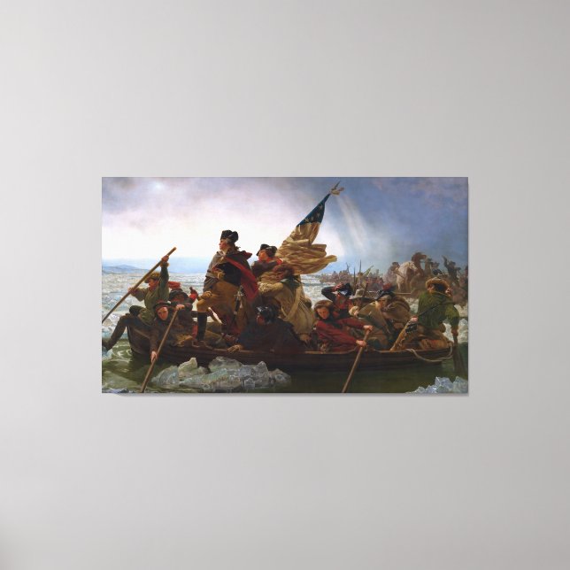 Crossing Delaware 1776: General George Washington Canvas Print (Front)