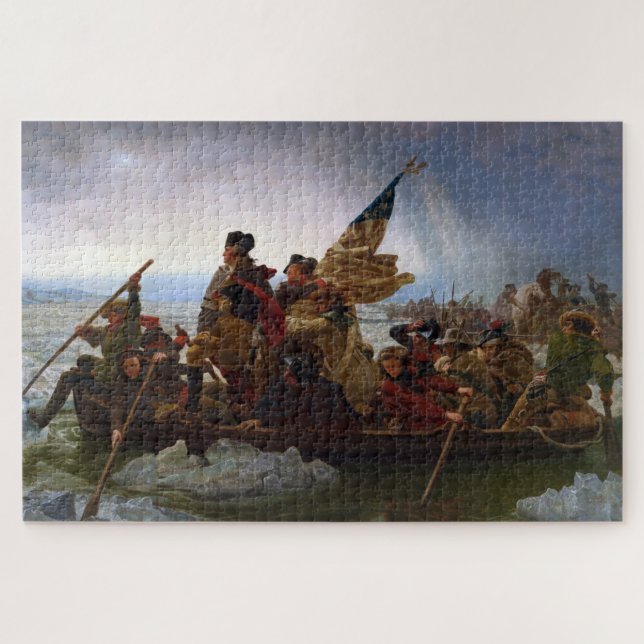 Crossing Delaware 1776: General George Washington Jigsaw Puzzle (Horizontal)