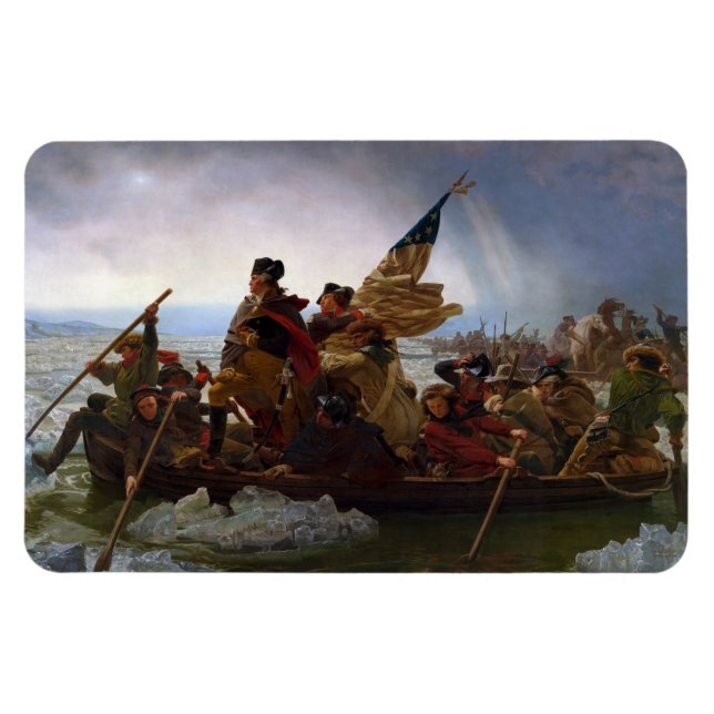 Crossing Delaware 1776: General George Washington Magnet (Horizontal)