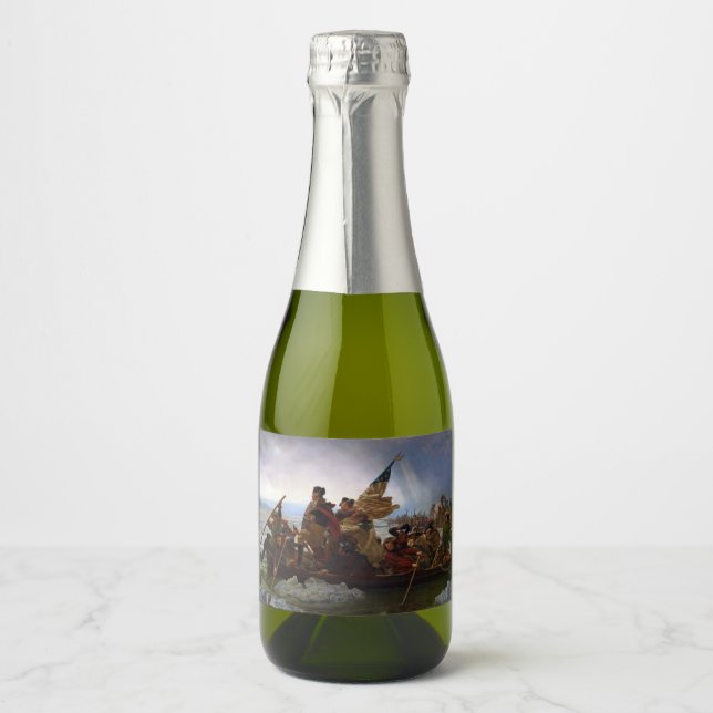 Crossing Delaware 1776: General George Washington Sparkling Wine Label (Front)