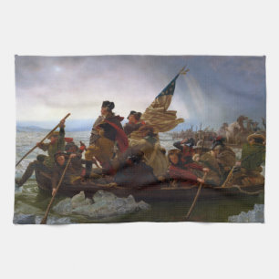 Crossing Delaware 1776: General George Washington Tea Towel