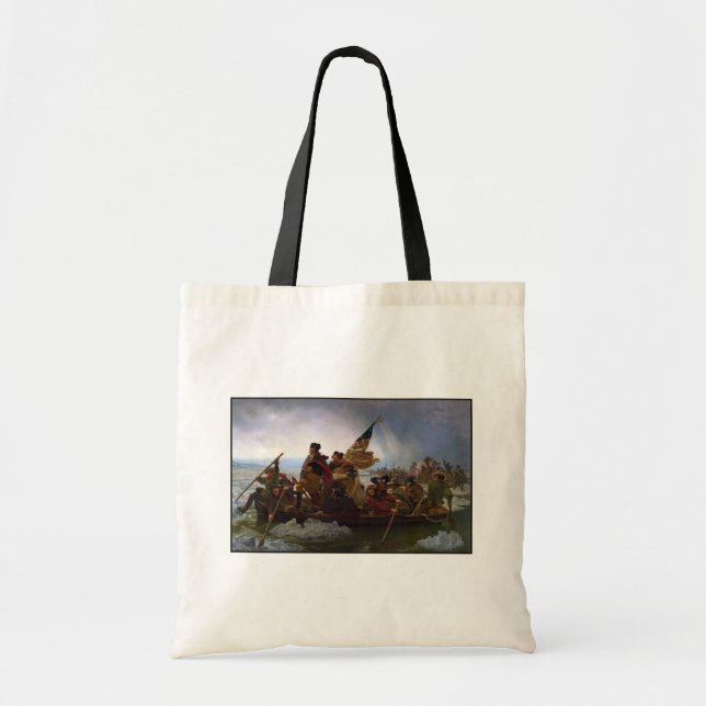 Crossing Delaware 1776: General George Washington Tote Bag (Front)
