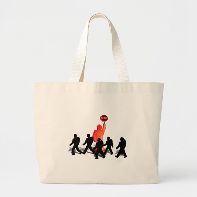 Crossing Guard & Kids Large Tote Bag (Front)
