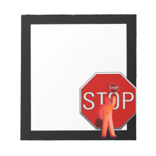 Crossing Guard with Stop Sign Notepad