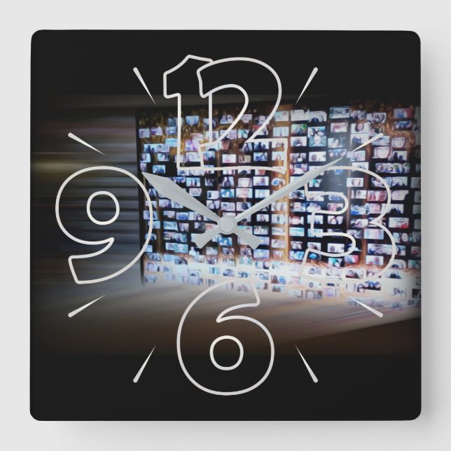 Crossing online borders square wall clock (Front)