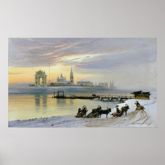 Crossing the Angara in Irkutsk - Poster