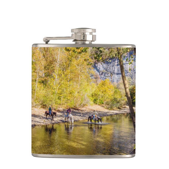 Crossing The Buffalo River Flask (Front)