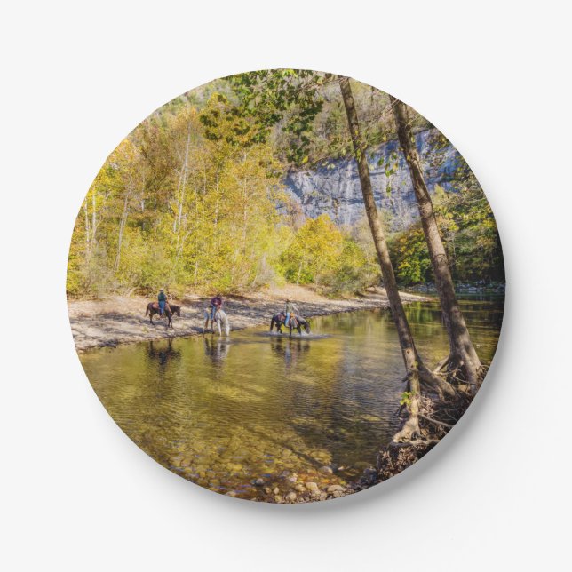 Crossing The Buffalo River Paper Plates (Front)
