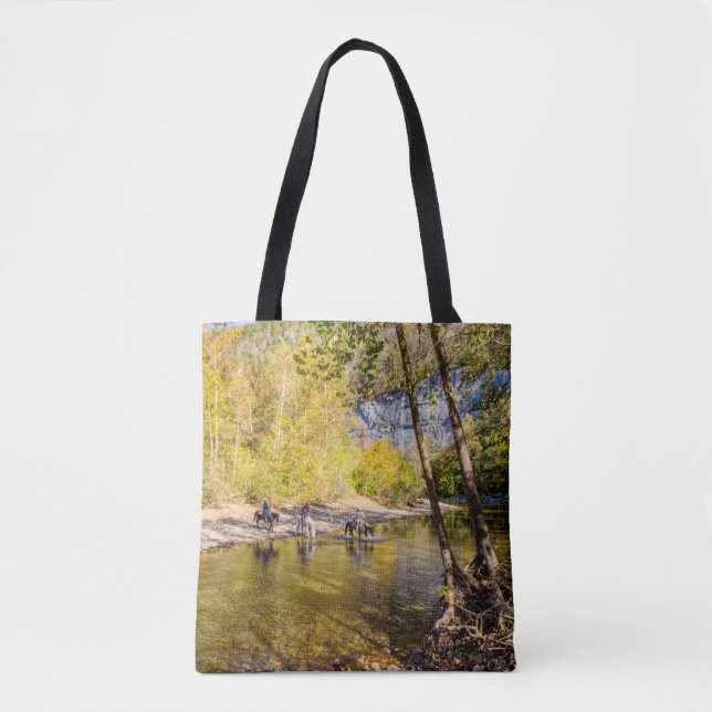 Crossing The Buffalo River Reusable Tote Bag (Front)