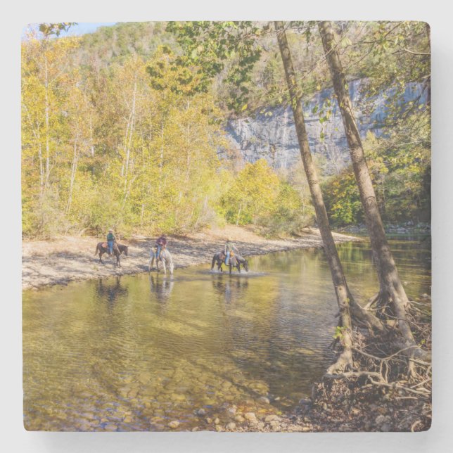 Crossing The Buffalo River Stone Coaster (Front)