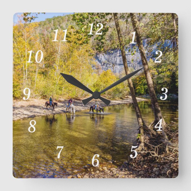 Crossing The Buffalo River Wall Clock (Front)