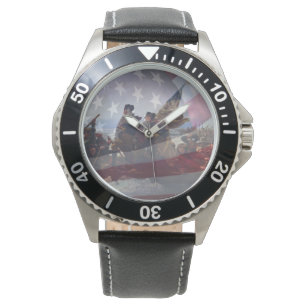 Crossing the Delaware River Stretched Canvas Print Watch