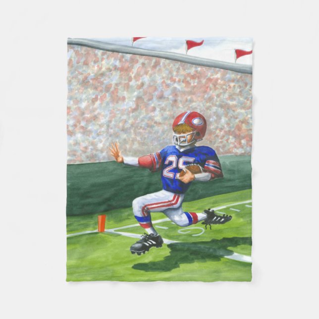 Crossing the Goal Line for a Touchdown Fleece Blanket (Front)