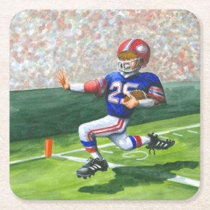 Crossing the Goal Line for a Touchdown Square Paper Coaster