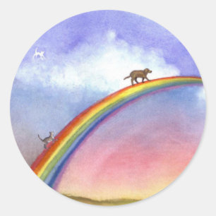 Crossing The Rainbow Bridge  Classic Round Sticker