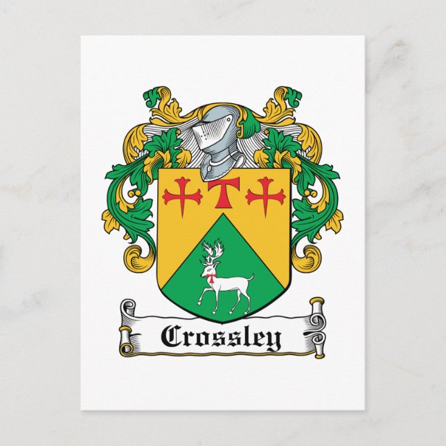 Crossley Family Crest Postcard (Front)