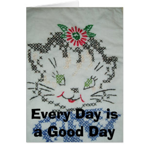 Crosstitch Kitten Card
