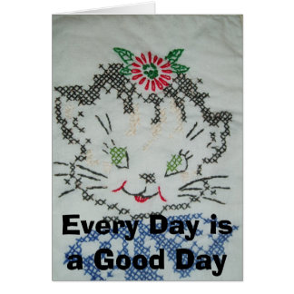 Crosstitch Kitten Card