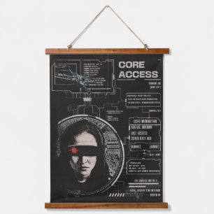 Crosswired - Techno-Brutalist Streetwear Design Hanging Tapestry